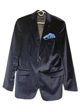Versace Collection Saks Fifth Ave Velvet Blue Blazer Suit Jacket Men's M/L